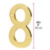43686 - Número 8 de latón sólido 4", HERMEX