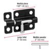 436931 43693 - Pasador de barril 2" de acero acabado negro, HERMEX