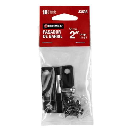 436933 43693 - Pasador de barril 2" de acero acabado negro, HERMEX
