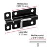 436941 43694 - Pasador de barril 3" de acero acabado negro, HERMEX