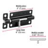 436952 43695 - Pasador de barril 4" de acero acabado negro, HERMEX