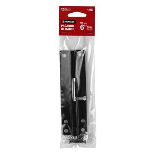 43697 - Pasador de barril 6" de acero acabado negro, HERMEX