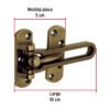 437022 43702 - Pasador abatible para puerta, acabado latón antiguo, HERMEX