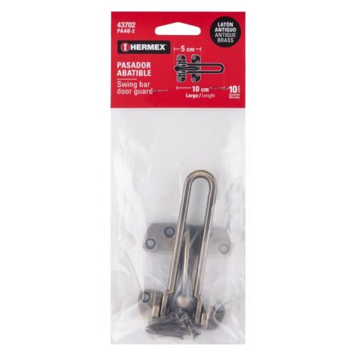 437023 43702 - Pasador abatible para puerta, acabado latón antiguo, HERMEX