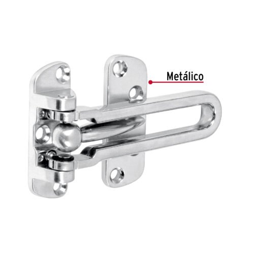 43703 - Pasador abatible para puerta, acabado cromo mate, HERMEX