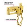 43707 - Pasador con cadena para puerta, acabado latón, HERMEX