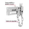 43709 - Pasador con cadena para puerta, acabado cromo mate, HERMEX