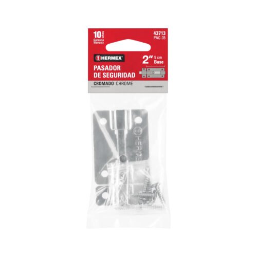 437133 43713 - Pasador de barra plana 2" acabado cromo, HERMEX