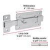 43720 - Pasador de barra plana 4" acabado cromo, HERMEX