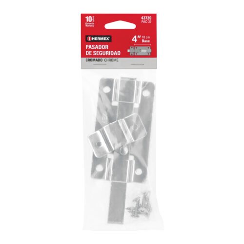 43720 - Pasador de barra plana 4" acabado cromo, HERMEX