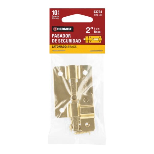 437243 43724 - Pasador de barra plana 2" acabado latón, HERMEX