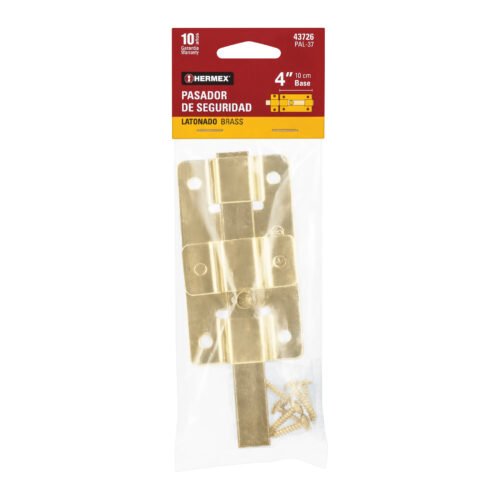 43726 - Pasador de barra plana 4" acabado latón, HERMEX