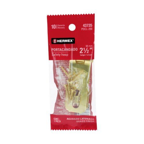 43735 - Portacandado de acero latonado 2-1/2", HERMEX