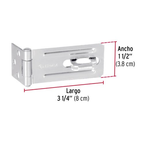 437412 43741 - Portacandado de acero zincado 3-1/4", HERMEX