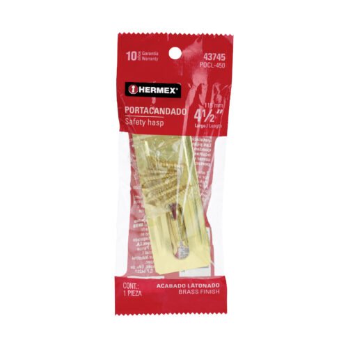437453 43745 - Portacandado de acero latonado 4-1/2", HERMEX