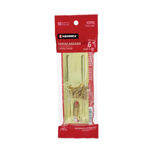 437503 43750 - Portacandado de acero latonado 6", HERMEX