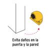 437713 43771 - Tope tipo codo para puerta,acabado latón, HERMEX