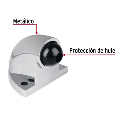 43772 - Tope tipo codo para puerta, acabado cromo HERMEX