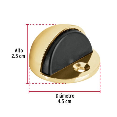 43776 - Tope tipo domo para puerta, acabado latón, HERMEX