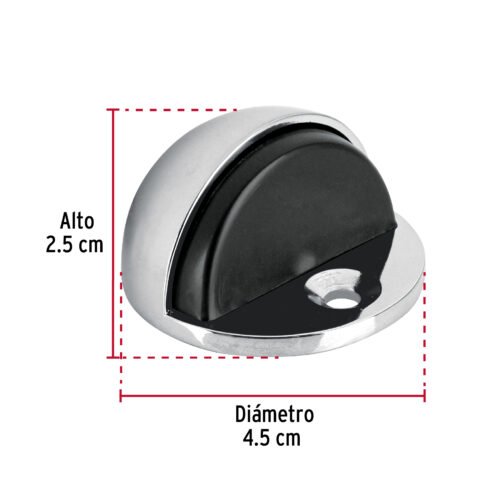 43777 - Tope tipo domo para puerta, acabado cromo, HERMEX