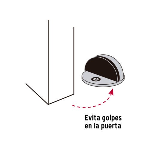 43777 - Tope tipo domo para puerta, acabado cromo, HERMEX
