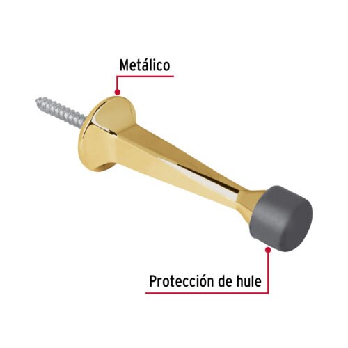 437861 43786 - Tope recto para puerta, acabado latón brillante, HERMEX