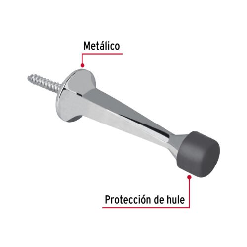 437871 43787 - Tope recto para puerta, acabado cromo, HERMEX