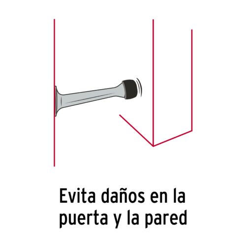 437873 43787 - Tope recto para puerta, acabado cromo, HERMEX