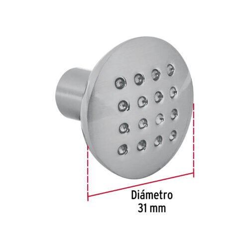 438052 43805 - Perilla metálica estilo "Contempo", níquel satinado, HERMEX