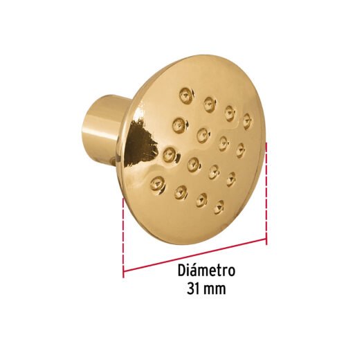 43806 - Perilla metálica estilo "Contempo", latón brillante, HERMEX