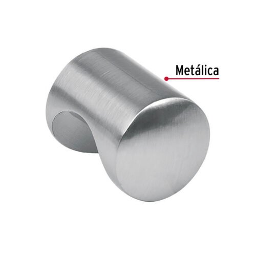 438071 43807 - Perilla metálica estilo "Cilindro", níquel satinado, HERMEX