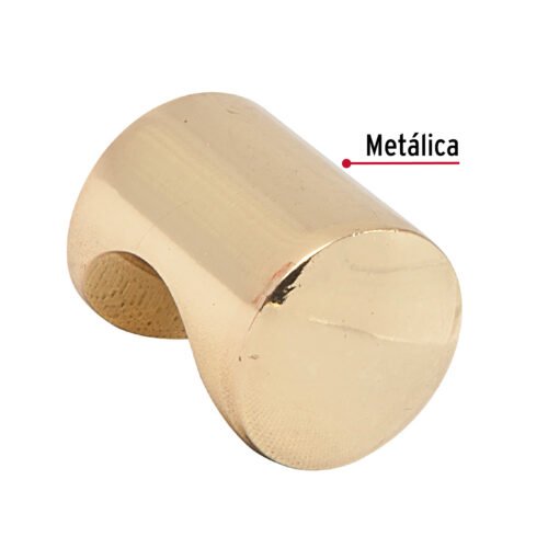 43808 - Perilla metálica estilo "Cilindro", latón brillante, HERMEX