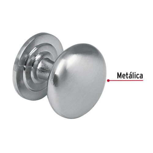 438091 43809 - Perilla metálica estilo "Arco", níquel satinado, HERMEX