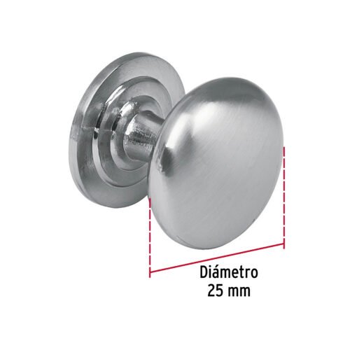 438092 43809 - Perilla metálica estilo "Arco", níquel satinado, HERMEX