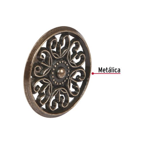 438171 43817 - Perilla metálica estilo "Colonial", latón antiguo, HERMEX