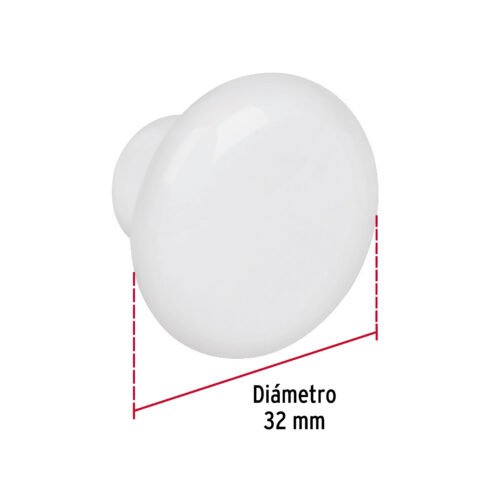 438202 43820 - Perilla cerámica blanca, HERMEX