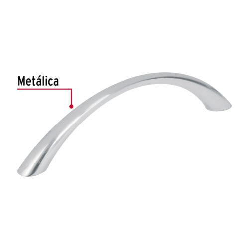 43824 - Jaladera de 96mm, línea Arco, níquel, HERMEX