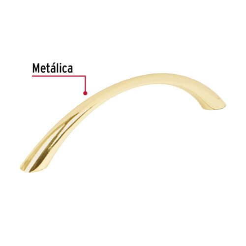 438261 43826 - Jaladera de 96mm, línea Arco, latón brillante, HERMEX