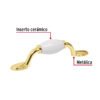 43833 - Jaladera metálica de 76 mm latón brillante, inserto cerámico