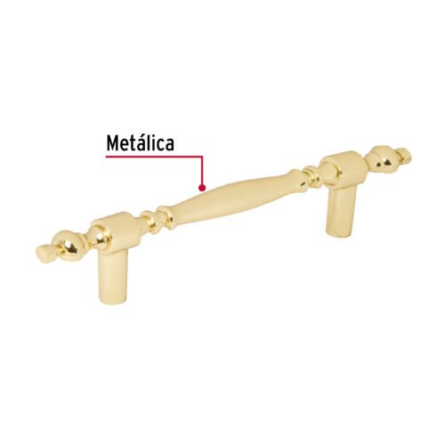 43836 43836 - Jaladera metálica de 76mm estilo "Colonial", latón brillante