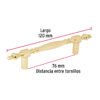 43836. 43836 - Jaladera metálica de 76mm estilo "Colonial", latón brillante