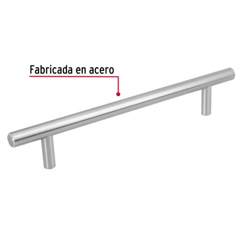 43870 - Jaladera de acero, 160mm, línea Cilindro, níquel, HERMEX