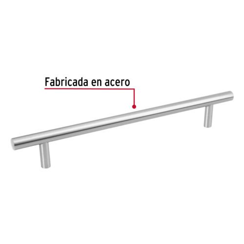438711 43871 - Jaladera de acero, 192mm, línea Cilindro, níquel, HERMEX