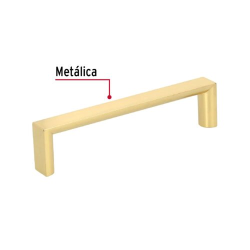 43906 - Jaladera de 96mm, línea Andamio, latón brillante, HERMEX
