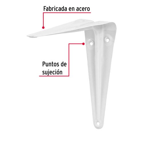 44003 - Ménsula de acero blanca 5 x 6", FIERO