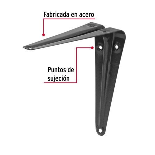 44004 - Ménsula de acero gris 5 x 6", FIERO