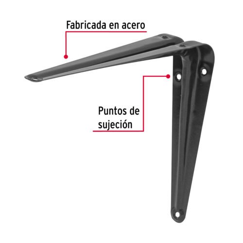 44007 - Ménsula de acero gris 6 x 8", FIERO
