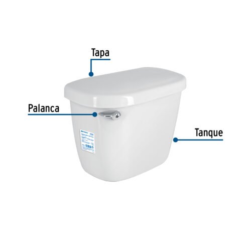 44008 - Tanque bajo de porcelana con accesorios, blanco, FOSET