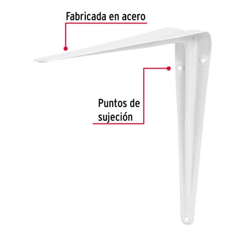 440092 44009 - Ménsula de acero blanca 8 x 10", FIERO