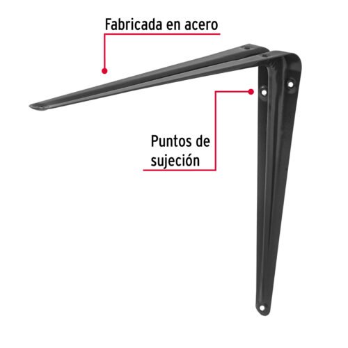 44013 - Ménsula de acero gris 10 x 12", FIERO